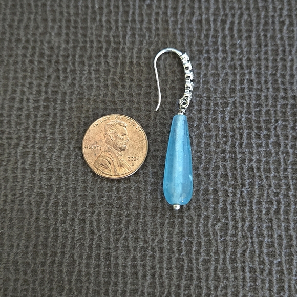 Iris & Lily Blue💙 Teardrop💧Gemstone Earrings - Picture 7 of 14